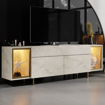 Sosan TV-bänk 180x55x32 cm - Travertin och guld - Products - Möbler - TV- & Mediamöbler - TV bänk & mediabänk