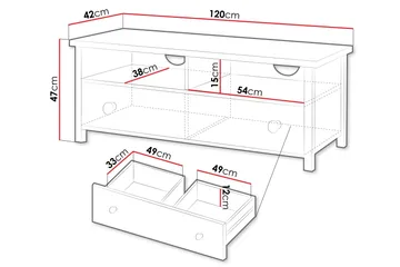 Storys Tv-bänk 120x42 cm - Vit - Products - Möbler - TV- & Mediamöbler - TV bänk & mediabänk