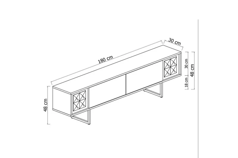 TV-bänk Jeval Antracit / Svart - Antracit / Svart - Products - Möbler - TV- & Mediamöbler - TV bänk & mediabänk