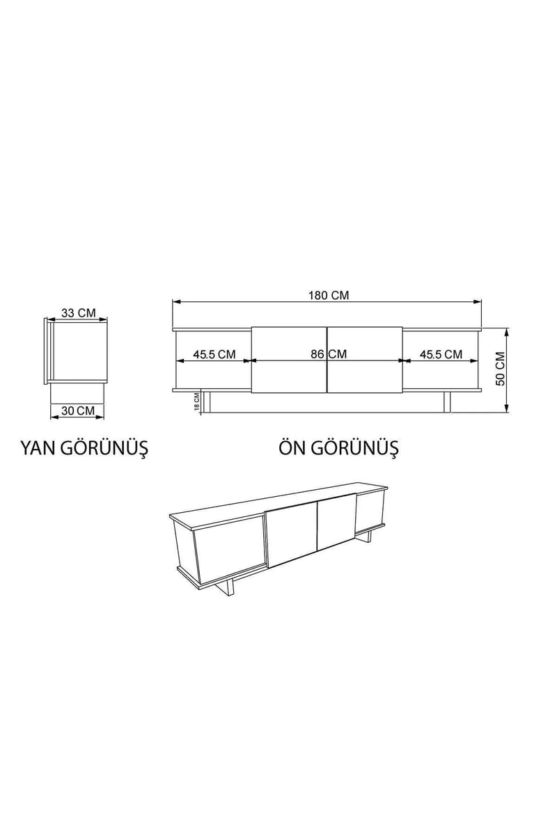 Diannare Tv-Bänk 180 cm - Products - Möbler - TV- & Mediamöbler - TV bänk & mediabänk