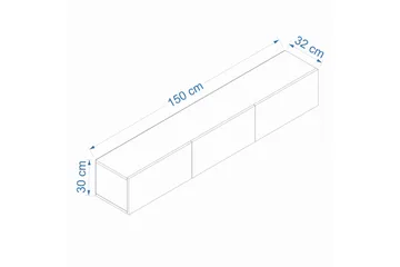 West Tv-bänk 150 cm - Valnöt - Products - Möbler - TV- & Mediamöbler - TV bänk & mediabänk