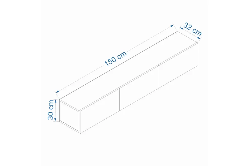 West Tv-bänk 150 cm - Valnöt - Products - Möbler - TV- & Mediamöbler - TV bänk & mediabänk