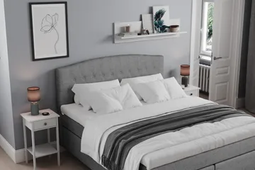 Belda Kontinentalsäng 160x200Fast/Medium - Grå - Products - Möbler - Säng - Kontinentalsäng