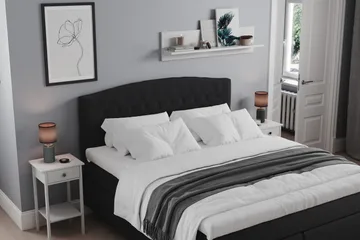 Belda Kontinentalsäng 160x200Fast/Medium - Svart - Products - Möbler - Säng - Kontinentalsäng