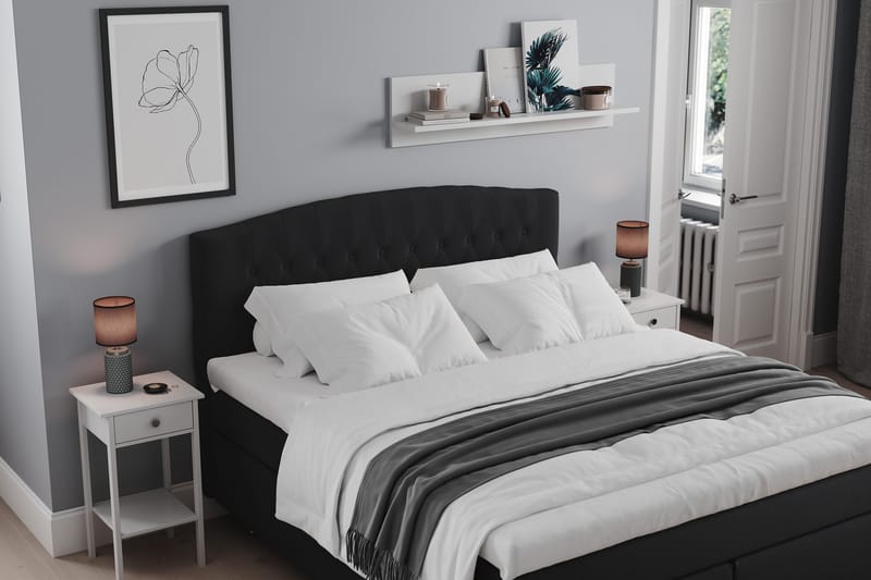 Belda Kontinentalsäng 160x200Fast/Medium - Svart - Products - Möbler - Säng - Kontinentalsäng