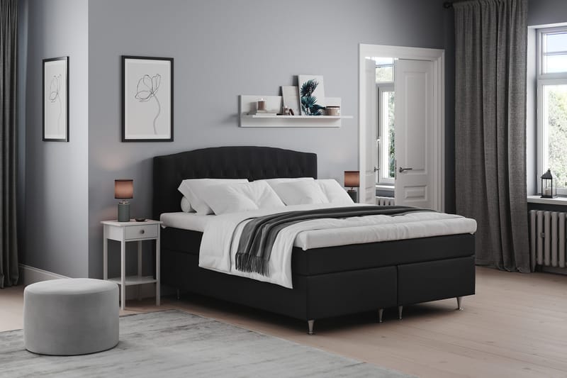 Belda Kontinentalsäng 160x200Medium - Svart - Products - Möbler - Säng - Kontinentalsäng