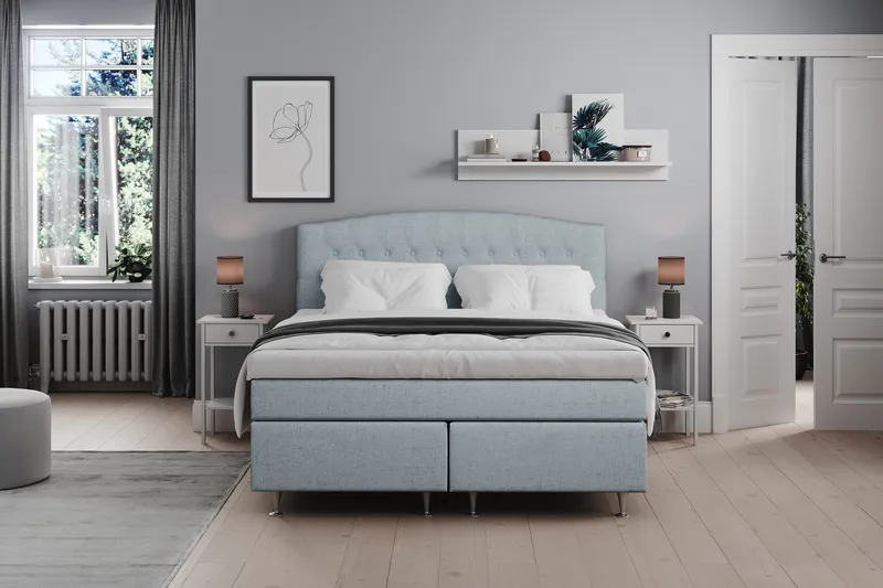 Belda Sängpaket 160x200 Medium - Ljusblå - Products - Möbler - Säng - Kontinentalsäng