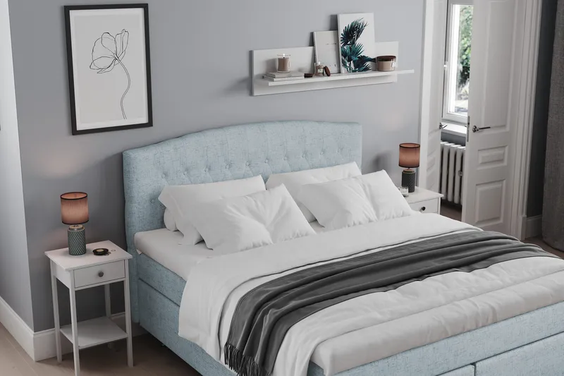 Belda Sängpaket 160x200 Medium - Ljusblå - Products - Möbler - Säng - Kontinentalsäng