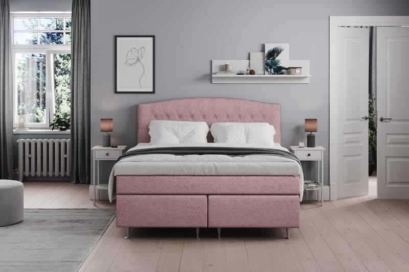 Belda Sängpaket 180x200 Fast - Rosa - Products - Möbler - Säng - Kontinentalsäng
