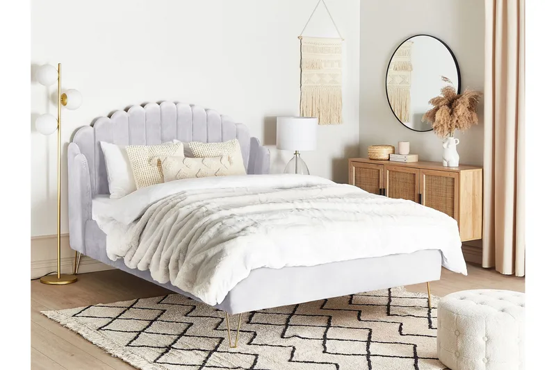 Benicio Sängram 140x200 cm - Grå/Guld - Products - Möbler - Säng - Sängram & sängstomme