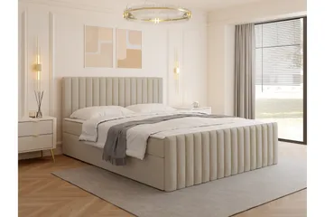 Calrosor Sängpaket Kontinentalsäng med Förvaring 140x200 cm - Beige - Products - Möbler - Säng - Komplett sängpaket