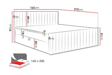 Calrosor Sängpaket Kontinentalsäng med Förvaring 160x200 cm - Beige - Products - Möbler - Säng - Komplett sängpaket