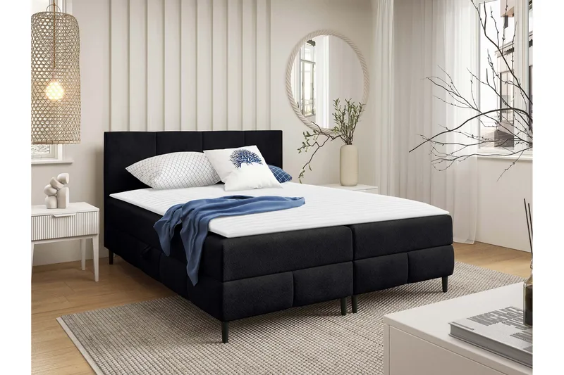 Celestine Förvaringssäng 140x200 cm, Svart