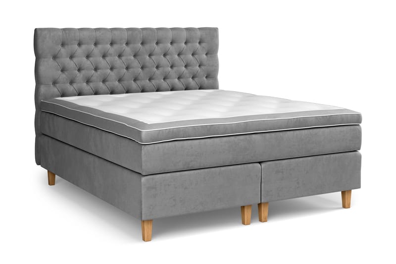 Celine Sängpaket 180x200 cm - Grå/Sammet - Products - Möbler - Säng - Kontinentalsäng