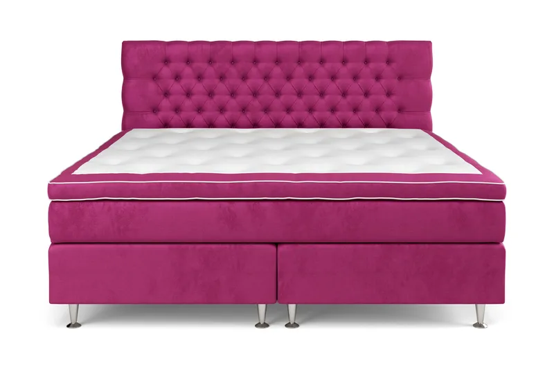 Celine Sängpaket 210x210cm - Rosa/Sammet - Products - Möbler - Säng - Kontinentalsäng