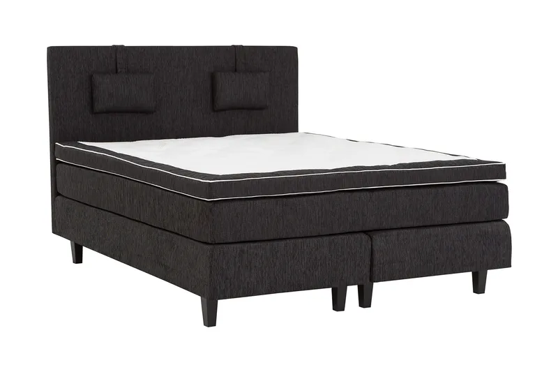 Charleston Kontinentalsäng 160x200 Fast Polyeterskum, Svart