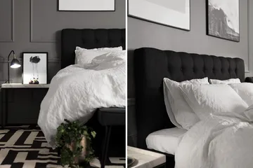 Charleston Kontinentalsäng 180x200 Fast Polyeterskum - Svart - Products - Möbler - Säng - Kontinentalsäng