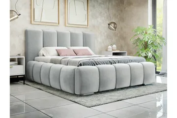 Cleaton Bubblig Sängram 140x200 cm - Grå / Ljus - Products - Möbler - Säng - Säng med förvaring