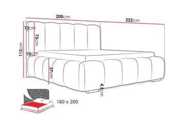 Cleaton Bubblig Sängram 180x200 cm med Förvaring HVILA Pocketresårmadrass och Bäddmadrass i Latex med Tvättbar klädsel - Beige/Vit - Products - Möbler - Säng - Komplett sängpaket