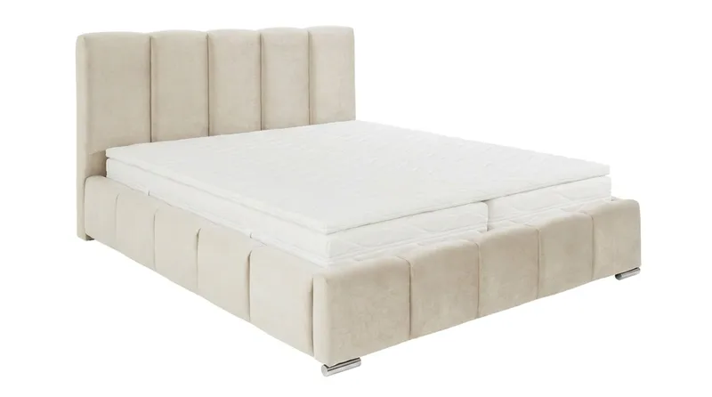 Cleaton Sängram 180x200 cm med Förvaring HVILA Skummadrass och Bäddmadrass i Memoryskum med Tvättbar klädsel - Grå/Vit - Products - Möbler - Säng - Komplett sängpaket