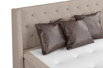 Cuba Sängpaket 210x210 med Tre Bruna Kuddar - (+Fler val) Beige/Brun - Products - Möbler - Säng - Kontinentalsäng