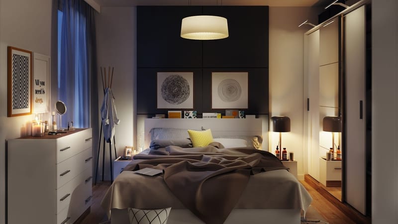 Dentro säng med förvaring 160 x 200 cm - Vit/ek - Vit/stirling ek - Products - Möbler - Säng - Säng med förvaring