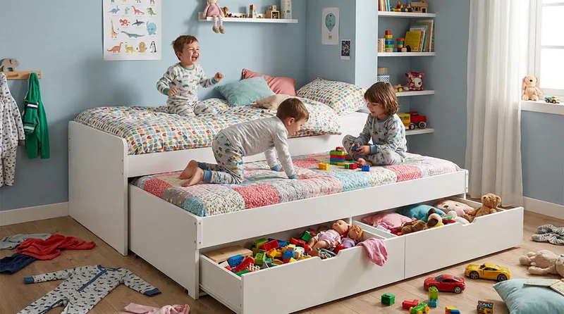 Granvik Sängram 90x200 cm utdragbar med extrasäng och förvaring - utan madrass - Products - Möbler - Säng - Sängram & sängstomme