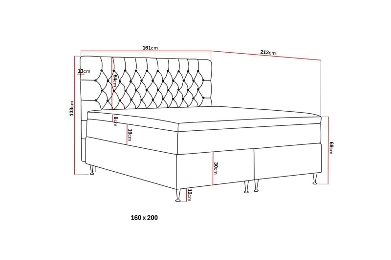 Hilton Lyx Kontinentalsäng 160x200 cm - Olivgrön - Products - Möbler - Säng - Kontinentalsäng