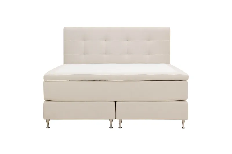 Hilton Premium Komplett Sängpaket 180x200 cm Kontinentalsäng med Sänggavel - Ljusbeige Tyg - Products - Möbler - Säng - Kontinentalsäng