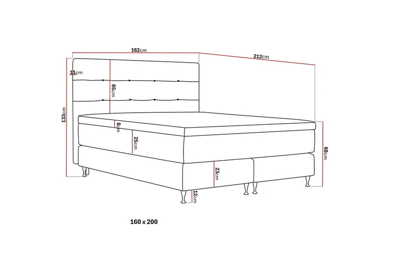 Hilton Premium Komplett Sängpaket 160x200 cm Kontinentalsäng med Sänggavel - Ljusbeige Tyg - Products - Möbler - Säng - Kontinentalsäng