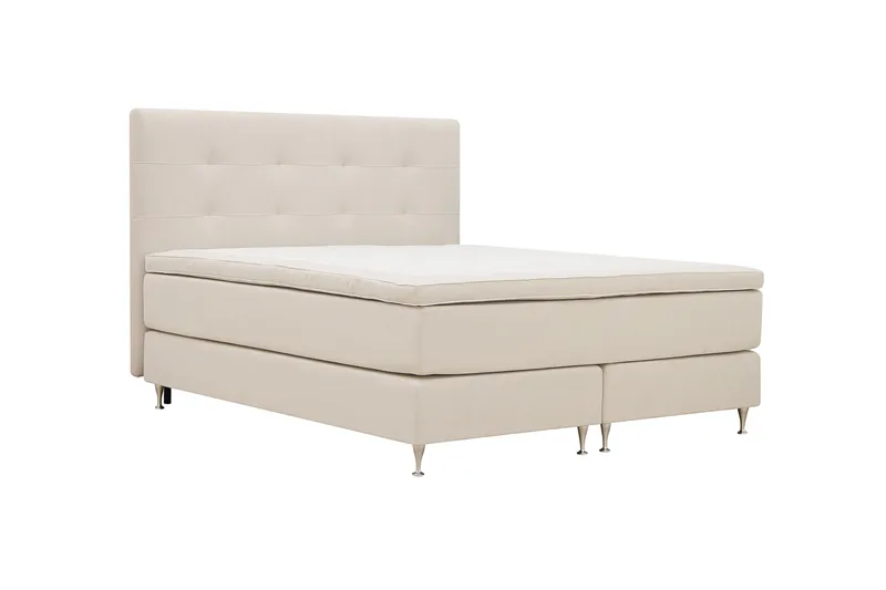 Hilton Premium Komplett Sängpaket 180x200 cm Kontinentalsäng med Sänggavel - Ljusbeige Tyg - Products - Möbler - Säng - Kontinentalsäng
