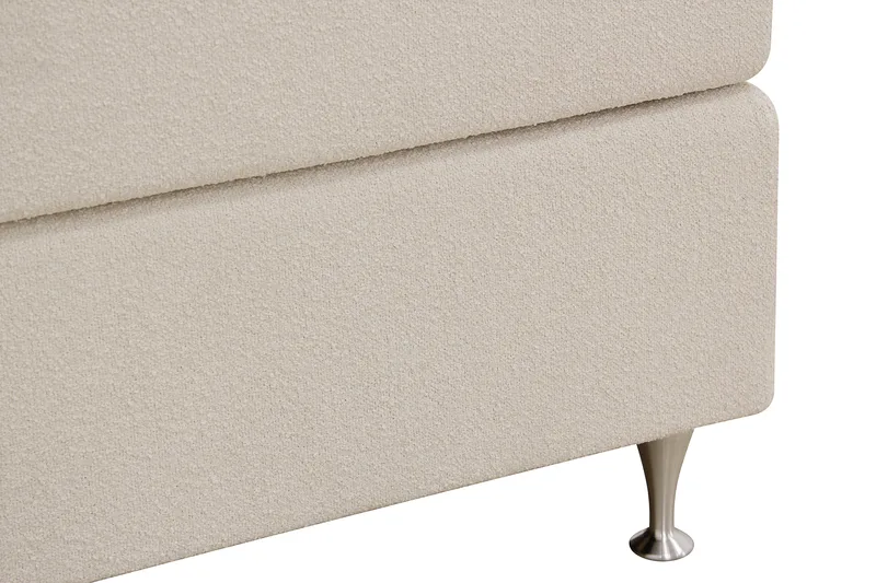 Hilton Premium Komplett Sängpaket 180x200 cm Kontinentalsäng med Sänggavel - Ljusbeige Bouclé - Products - Möbler - Säng - Kontinentalsäng