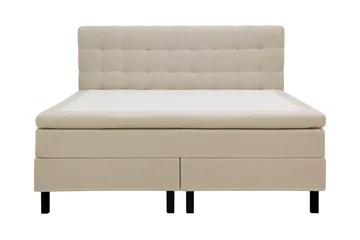 HVILA Classic Komplett Sängpaket 160x200 cm Kontinentalsäng med rutad sänggavel, Beige / Teddy