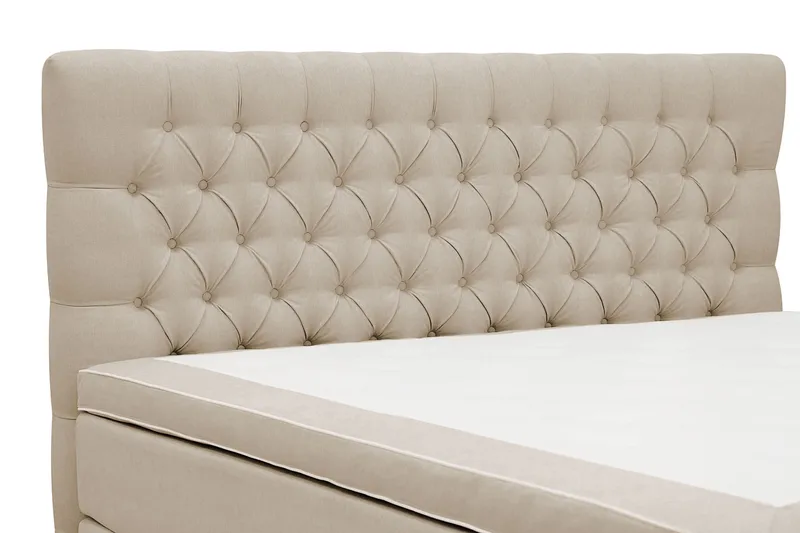 HVILA Lyx Komplett Sängpaket 160x200 cm Kontinentalsäng med knappad sänggavel - Beige - Products - Möbler - Säng - Kontinentalsäng