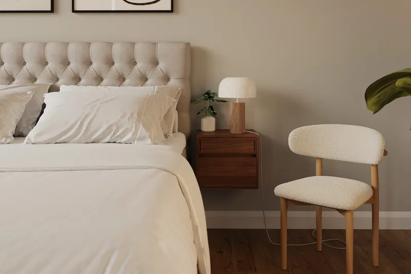 HVILA Lyx Komplett Sängpaket 160x200 cm Kontinentalsäng med knappad sänggavel - Beige - Products - Möbler - Säng - Kontinentalsäng