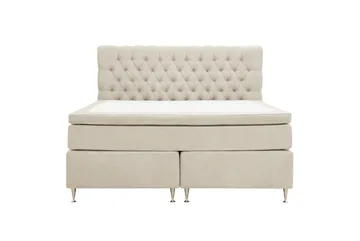 HVILA Lyx Komplett Sängpaket 160x200 cm Kontinentalsäng med knappad sänggavel i chenille