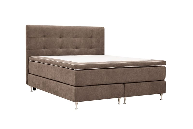 HVILA Premium Komplett Sängpaket 160x200 cm Kontinentalsäng med Sänggavel - Brun Tyg - Products - Möbler - Säng - Kontinentalsäng