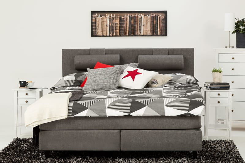 James Kontinentalsäng 180 cm - Grå - Products - Möbler - Säng - Kontinentalsäng