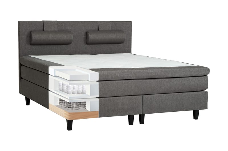 James Kontinentalsäng 180 cm - Grå - Products - Möbler - Säng - Kontinentalsäng