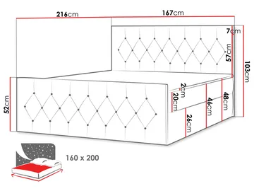 Jitendra Sängpaket Kontinentalsäng 160x200 cm med Förvaring - Blå - Products - Möbler - Säng - Komplett sängpaket