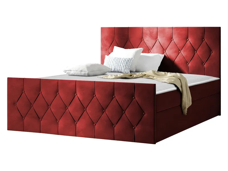 Jitendra Sängpaket Kontinentalsäng 180x200 cm med Förvaring, Röd