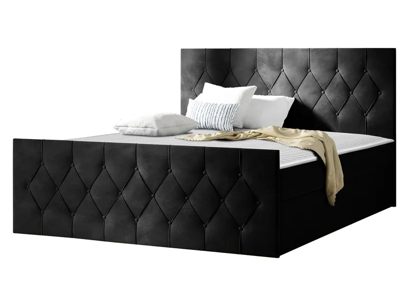 Jitendra Sängpaket Kontinentalsäng 180x200 cm med Förvaring, Svart