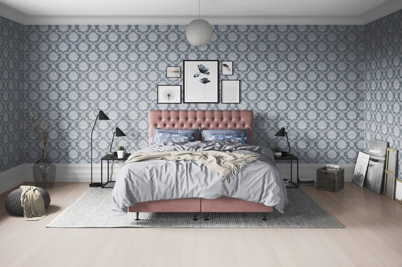 Joluma Kontinentalsäng Fast 140x200 cm - (+Fler val) 140x200 cm Mörkrosa - Products - Möbler - Säng - Kontinentalsäng