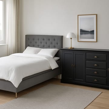 Kontinentalsäng 120 x 200 cm + sänggavel grå - Grå - Products - Möbler - Säng - Komplett sängpaket