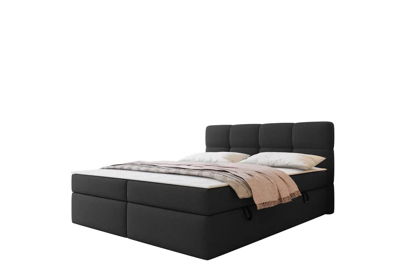 Leckersbo Komplett Sängpaket Kontinentalsäng med förvaring 140x200 cm, Svart