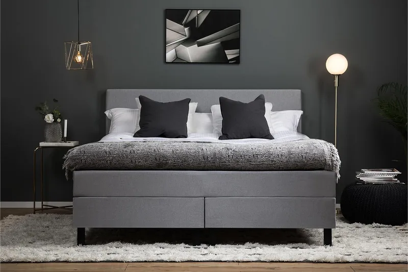 Lucky 150 Kontinentalsäng - Mellangrå - Products - Möbler - Säng - Kontinentalsäng