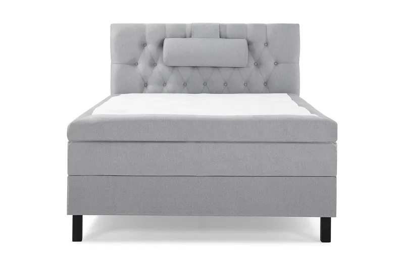 Lucky Komplett Sängpaket 120x200 Memory Diamant Sänggavel, Nackkudde Stor Mellangrå