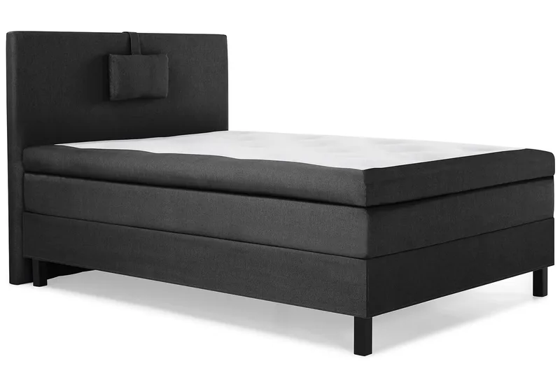 Lucky Komplett Sängpaket 120x200 Memory Slät Sänggavel  N - Nackkudde Liten Svart/Grå - Products - Möbler - Säng - Enkelsäng