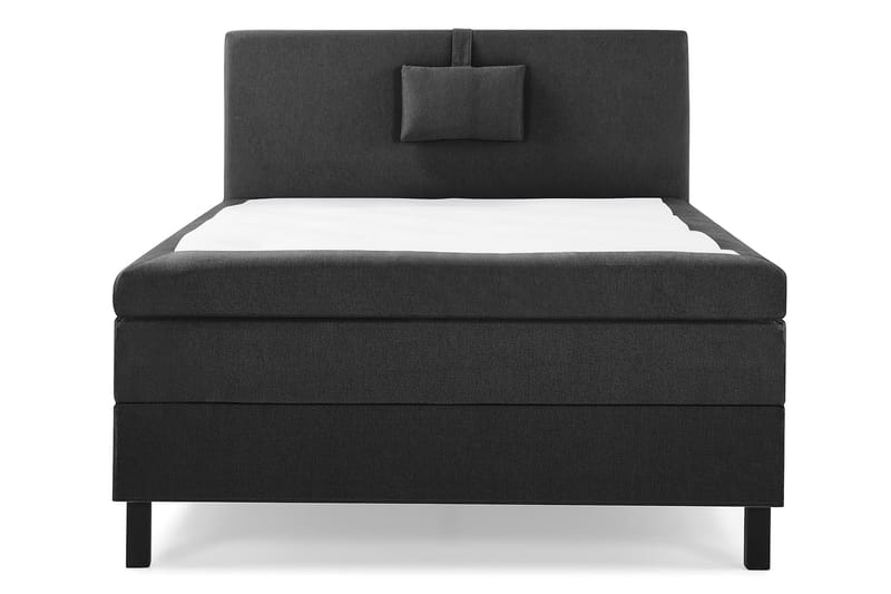 Lucky Komplett Sängpaket 120x200 Memory Slät Sänggavel  N, Nackkudde Liten Svart/Grå