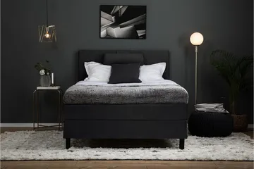 Lucky Komplett Sängpaket 120x200 Skum Slät - Nackkudde Liten Svart/Grå - Products - Möbler - Säng - Enkelsäng